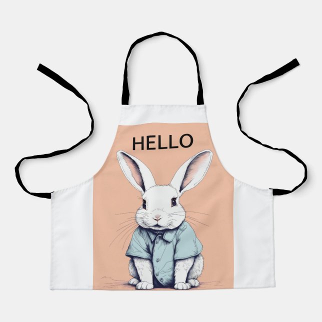 CUSTOMIZE APRON WITH RABBIT LOVER (Front)