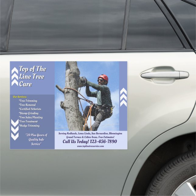 Customize Arborist Tree Service Business Truck Car Magnet (In Situ)