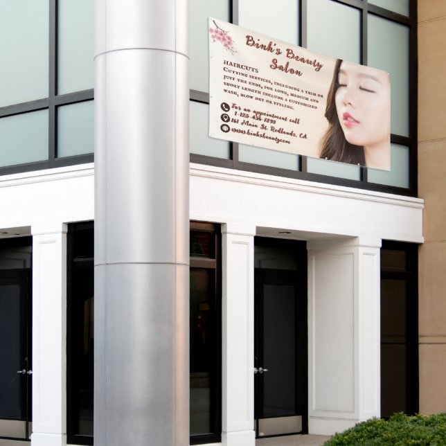 Customize Asian Beauty Hair Salon Advertising  Banner (Outside Building)