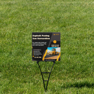 Customize Asphalt Paving Business Jobsite Promo Sign