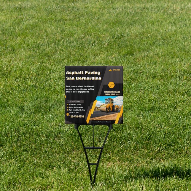Customize Asphalt Paving Business Jobsite Promo  Sign (Insitu)
