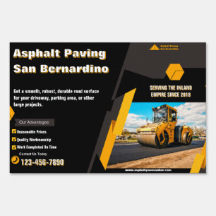 Customize Asphalt Paving Business Jobsite Promo Sign