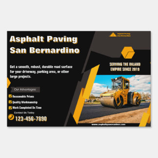 Customize Asphalt Paving Business Jobsite Promo Sign