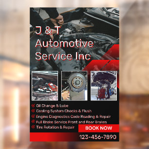 Customize Auto Repair Garage Service List With Log Window Cling