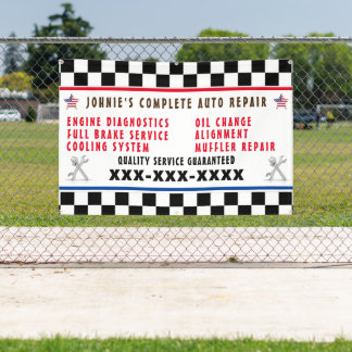 Customize Auto Repair Shop Full Service USA Flag Banner