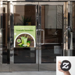 Customize Avocado Smoothie Shop Promo % Off  Window Cling