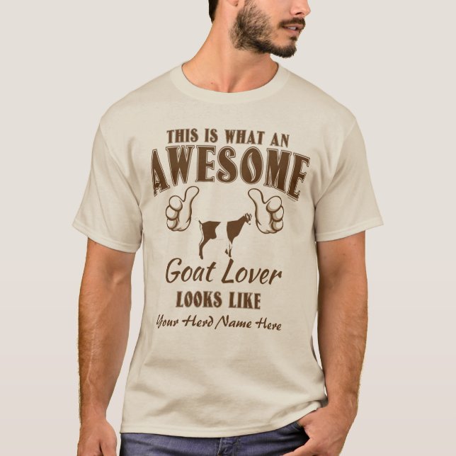 CUSTOMIZE Awesome Goat Lover LaMancha Goat T-Shirt (Front)