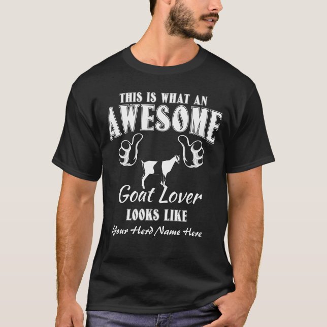 CUSTOMIZE Awesome Goat Lover LaMancha Goat T-Shirt (Front)