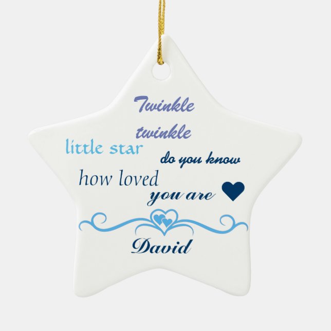 Customize, Baby Boy Star. Ceramic Ornament (Front)