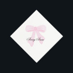 Customize baby shower napkin pink bow<br><div class="desc">This is a hand painted design no ai!</div>