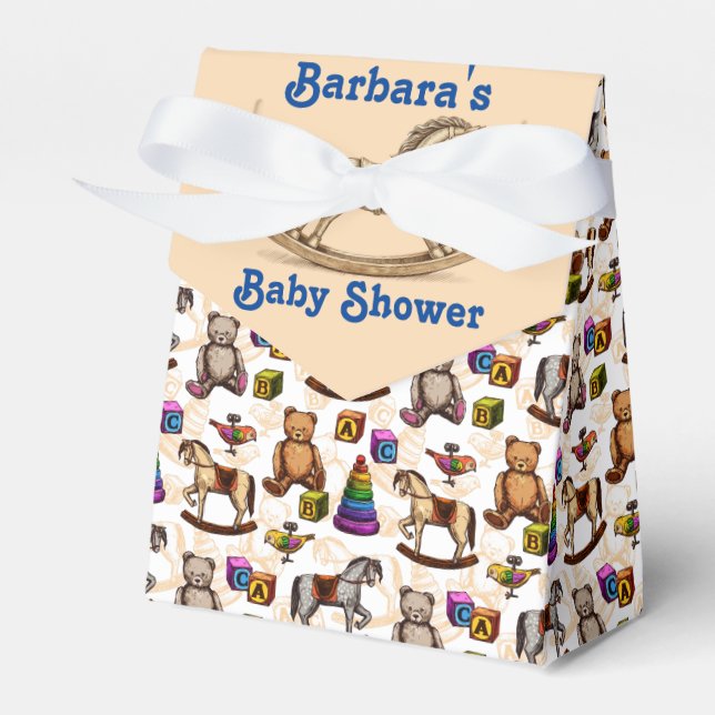 Customize Baby Shower Rocking Horse Favor Box (Front Side)