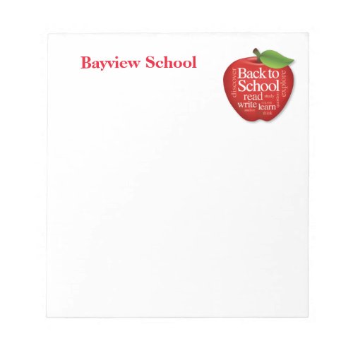 Customize Back to School Notepad