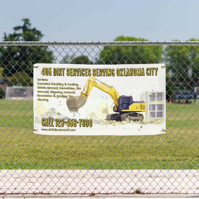Customize Backhoe General Contractor Construction  Banner (Insitu)