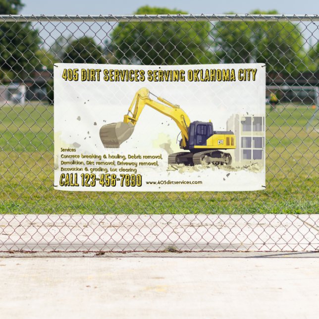 Customize Backhoe General Contractor Construction  Banner (Insitu)