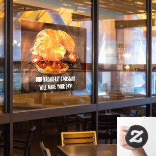 Customize Bacon Egg Cheese Croissant Restaurant  Window Cling