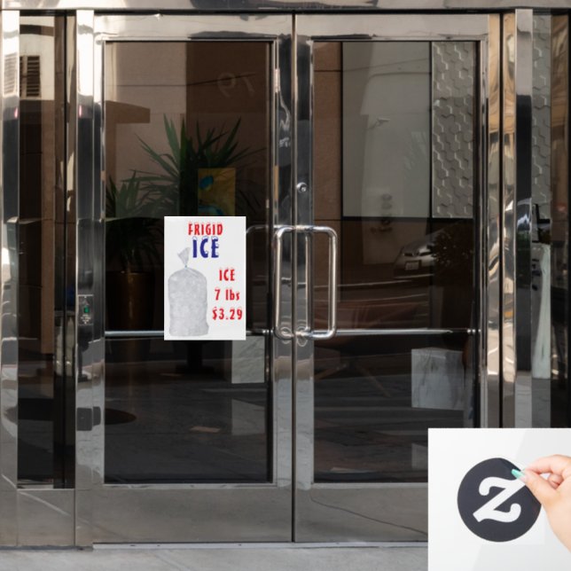 Customize Bags of Ice For Sale Weight Price Window Cling (Office Door)