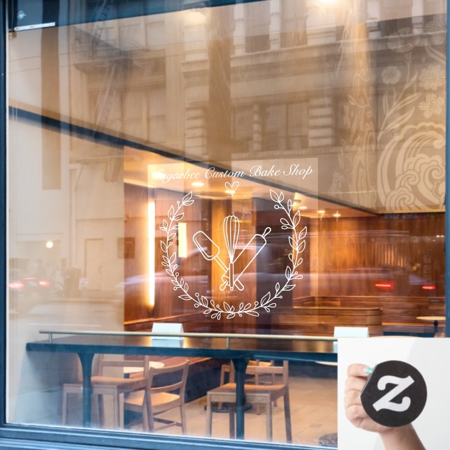 Customize Bakery Bake Shop Business Window Cling (Cafe Window)