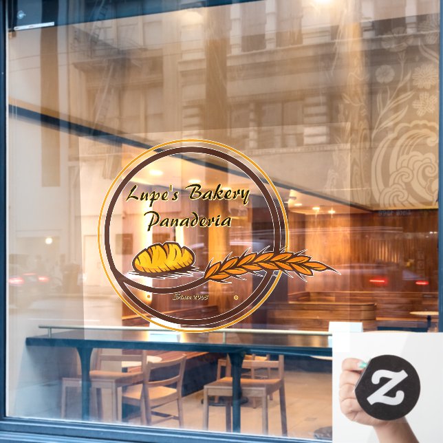 Customize Bakery Shop Bread Grain Front  Window Cling (Cafe Window)