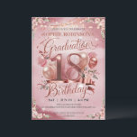 Customize Balloons Flower Graduation 18th Birthday Invitation<br><div class="desc">This invitation is a useful way to invite guests to a graduation and 18th birthday party. The sparkling design with balloons, flowers, and blush pink is unique and eye-catching. Personalize event details and other elements to make it truly special. A graduation and 18th birthday are occasions to show you care....</div>
