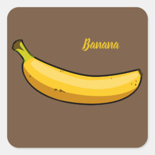 Customize Banana Square Sticker