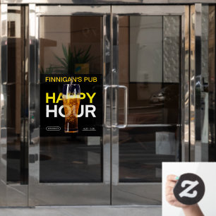 Customize Bar Pub Public House Happy Hour Beer Window Cling