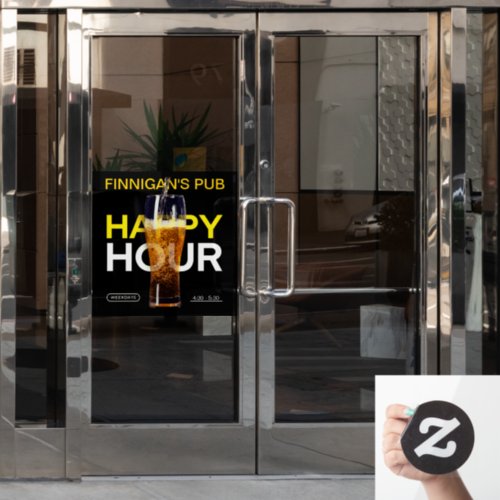 Customize Bar Pub Public House Happy Hour Beer  Window Cling