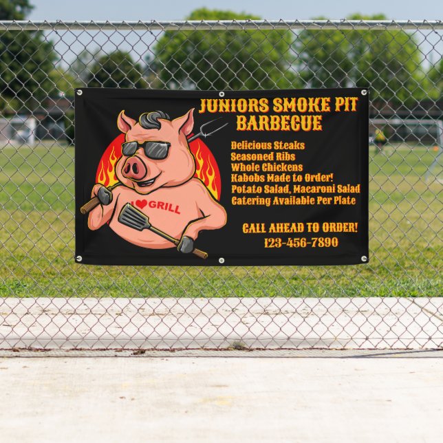 Customize Barbecue Smoker Mobile Business Banner (Insitu)