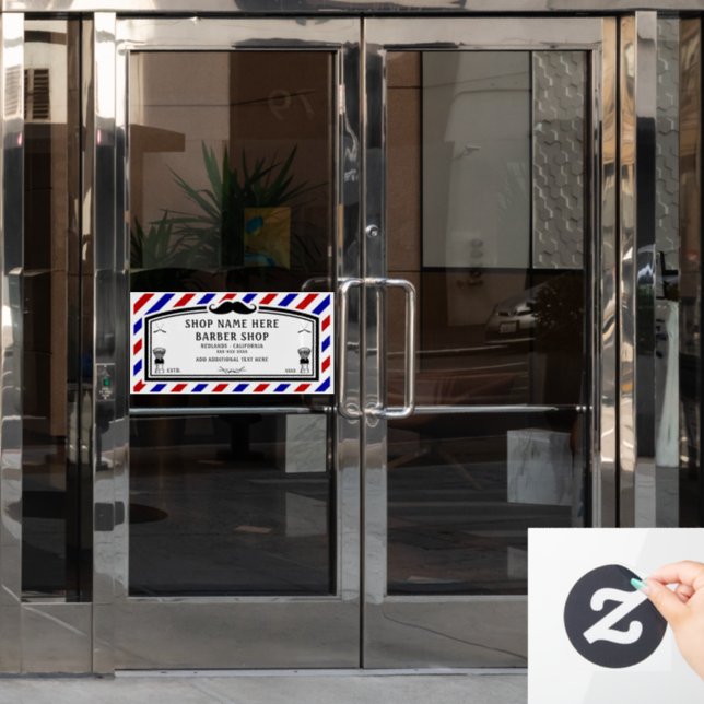 Customize Barber Shop Door Advert  Window Cling (Office Door)