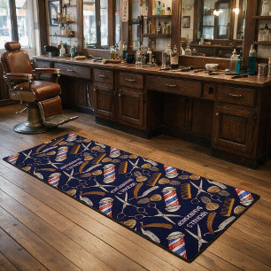 Customize Barber Shop Name Barber Pole Shaving Runner