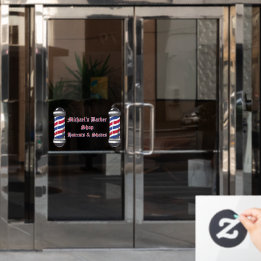 Customize Barber Shop Poles Promo 2 Window Cling