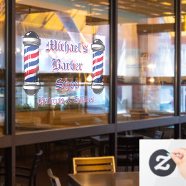 Customize Barber Shop Poles Promotional Window Cling