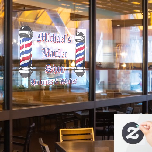 Customize Barber Shop Poles Promotional  Window Cling