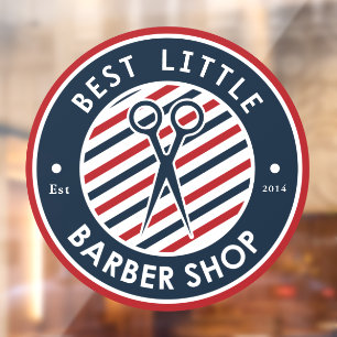 Customize Barber Shop Scissors Pole Colors Busines Window Cling