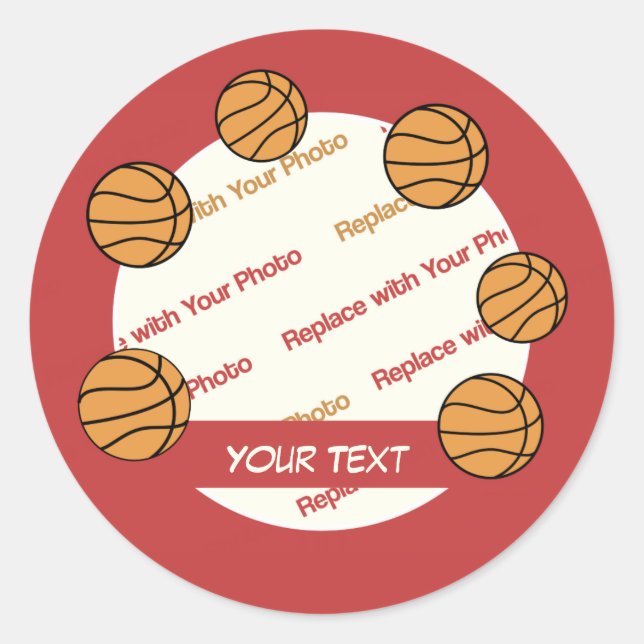 CUSTOMIZE Basketball -- Photo and Text Stickers (Front)