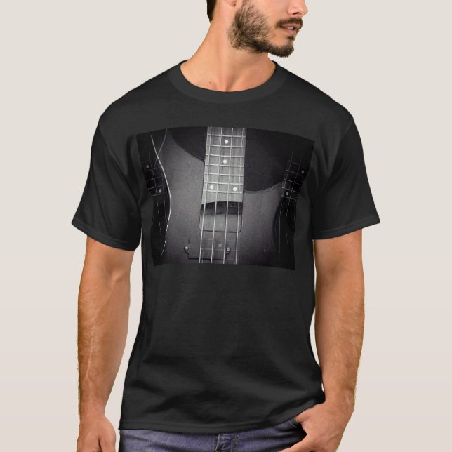 Customize Bass Guitar Trendy Black Color Modern T-Shirt (Front)