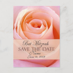 Customize Bat Mitzvah Save the Date Postcard