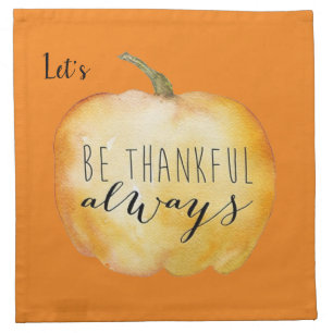 Customize BE THANKFUL Thanksgiving Table Beverage  Cloth Napkin