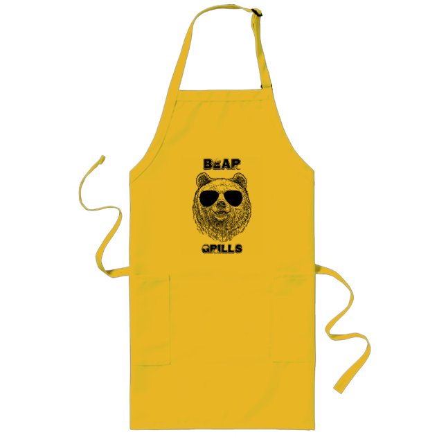 Customize BEAR GRILLS Men Funny Gift for Him  Long Apron (Front)
