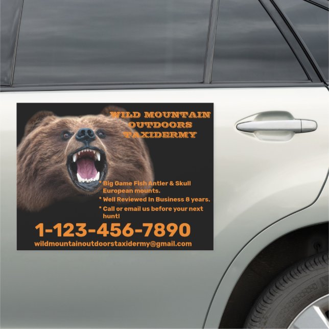 Customize Bear Large Game Taxidermy Shop Truck  Car Magnet (In Situ)