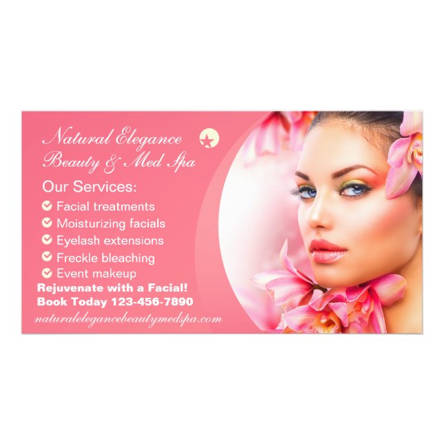 Customize Beauty Treatment Med Spa Pink Large Photo Print (Front)