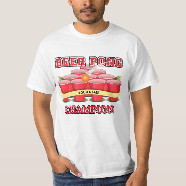Customize Beer Pong Champion Cups Pong Ball  T-Shirt (Front)