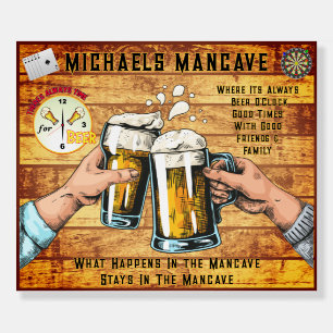 Customize Beer Theme Mancave Beer O'Clock Foam Board