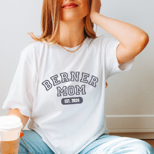 Customize Berner Mom Est 2024 Modern Dog Lover T-Shirt