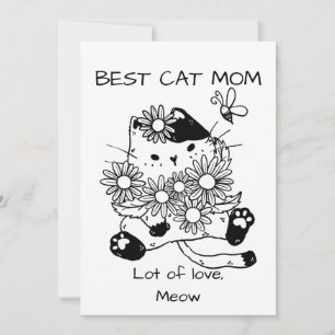 Customize Best cat mom Thank You Card