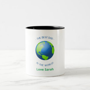 Customize Best Dad in the World Two-Tone Coffee Mug