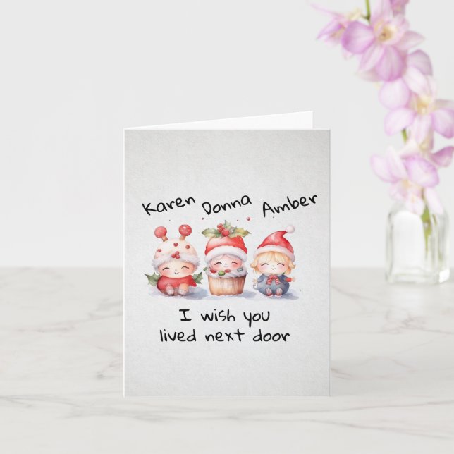 Customize Best Friends I Wish You Lived Next Door  Card (Orchid)