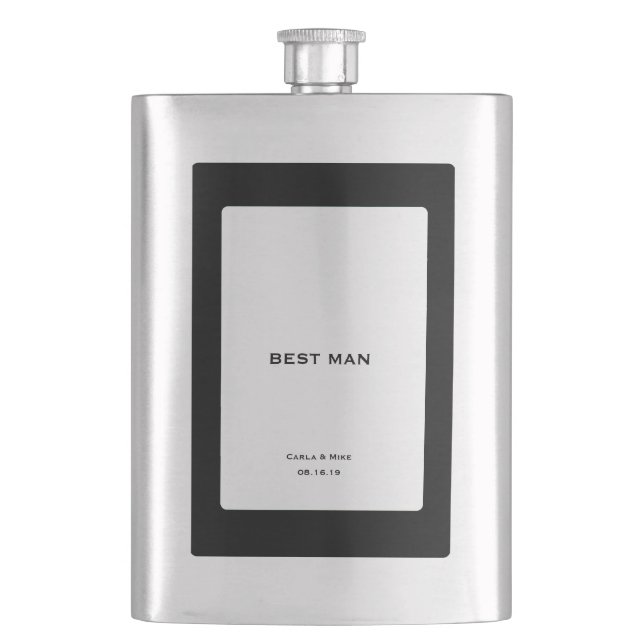 Customize Best Man Classic Flask (Front)