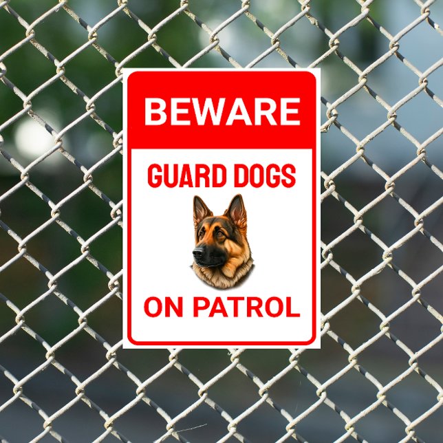 Customize Beware German Shephard Guard Dog Sign (Creator Uploaded)