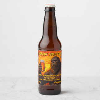 Customize Bigfoot Drinking A Beer At Sunset  Ver2 Bottle Label