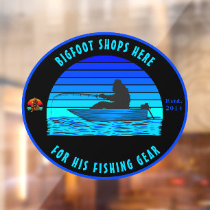 Customize Bigfoot Fishing Tackle Shop Logo Front Window Cling